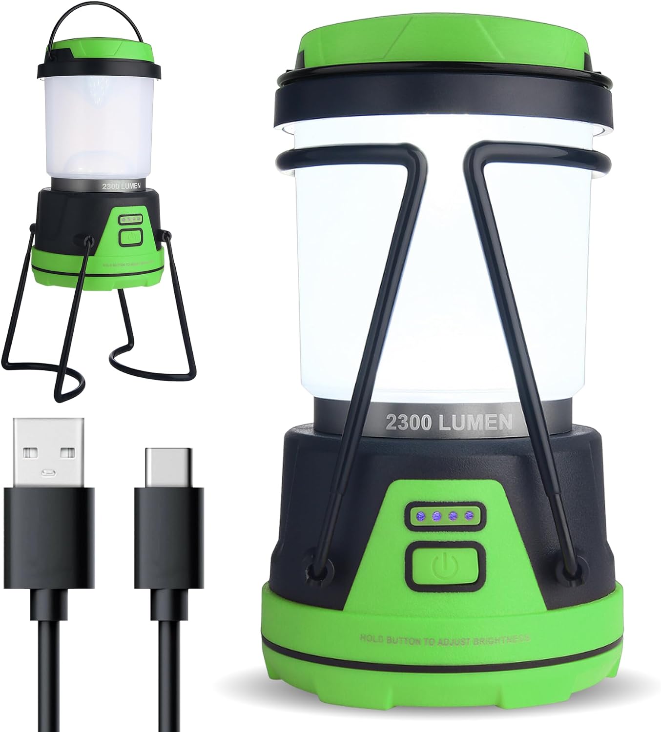 Rechargeable LED Camping Lantern - Power Outages, Hurricanes, Emergency, Hiking, Outdoor - Bright Battery Powered Electric Survival Light with Built-i