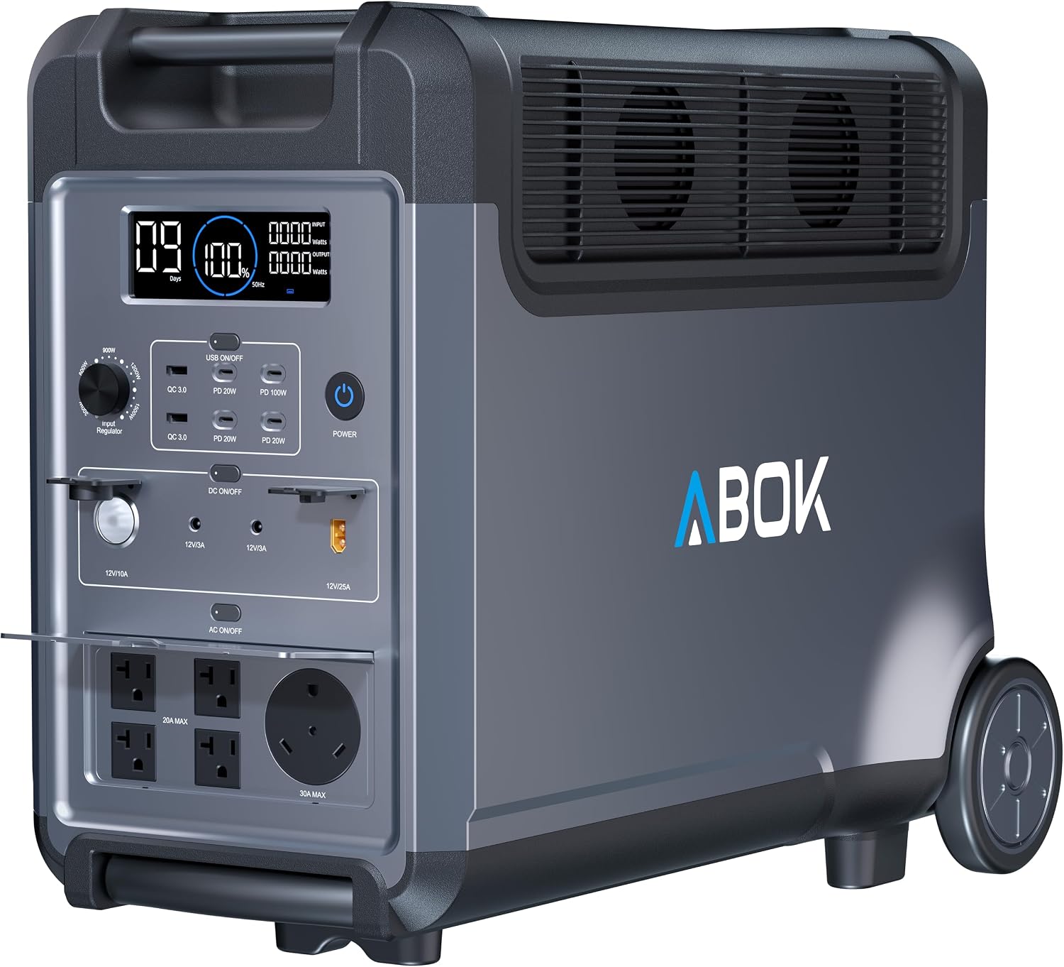 ABOK Ark3600 Portable Power Station 3840Wh with 200W Solar Panel | Expandable to 11520Wh, 3H Fast Charge, 15 Outlets, UPS 10ms, 3600W Solar Generator for Home Backup, Hurricane, Camping, RV : Everything Else - product photo