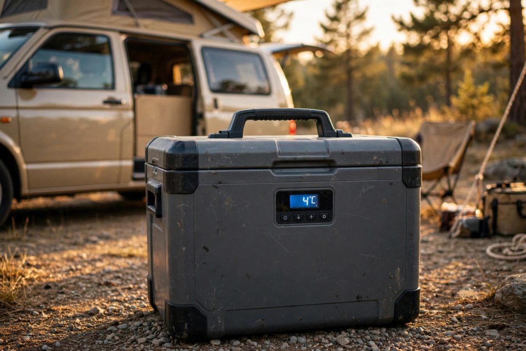 Alpicool C30 28-quart 12V portable car fridge freezer for camping and road trips