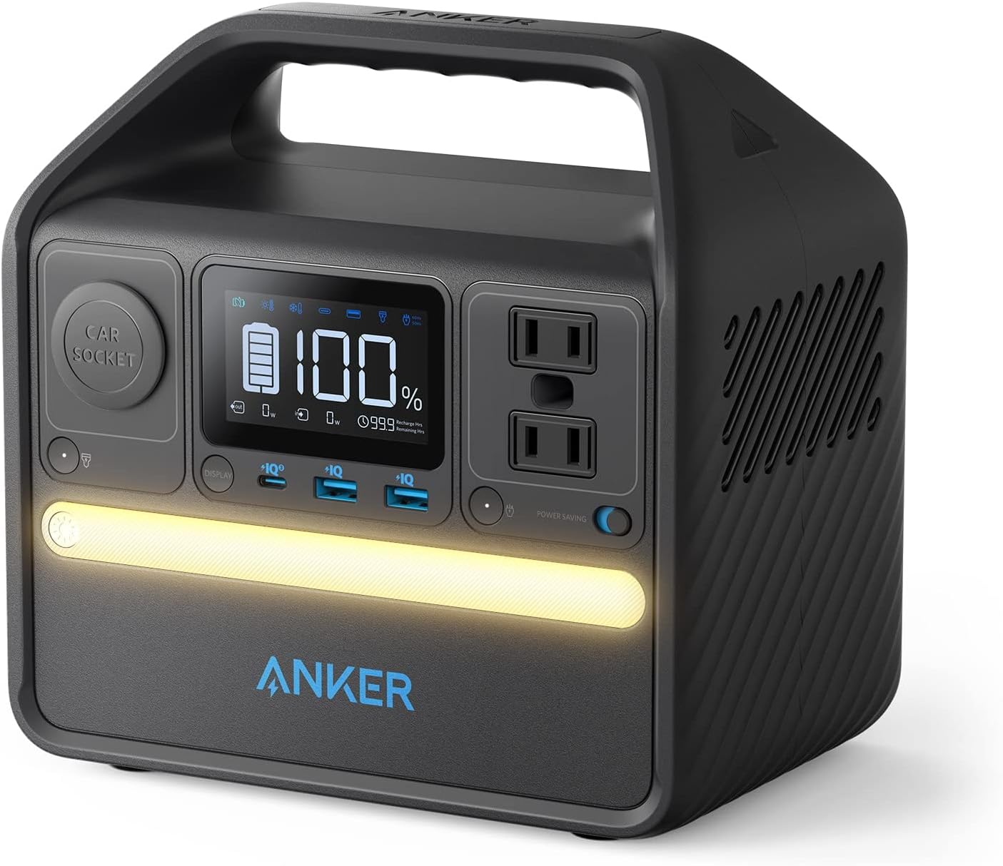 Anker 521 Portable Power Station Upgraded with LiFePO4 Battery, 256Wh 6-Port Powerhouse, 300W (Peak 600W) Solar Generator (Solar Panel Optional), 2 AC Outlets, 60W USB-C PD Output,