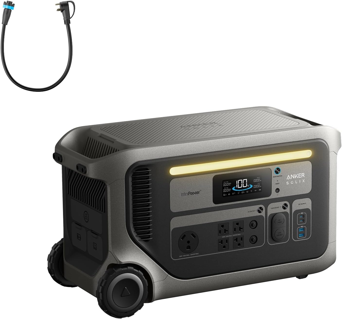 Anker SOLIX F3000 Portable Power Station, 3,072Wh, 6,000W, Solar Generators | 3,072Wh LiFePO4 Battery, Expandable to 24kWh, 6,000W Fast Recharging, Solar Generator for Home, Outdoor, RVs, and Emergencies : Patio, Lawn & Garden - product photo
