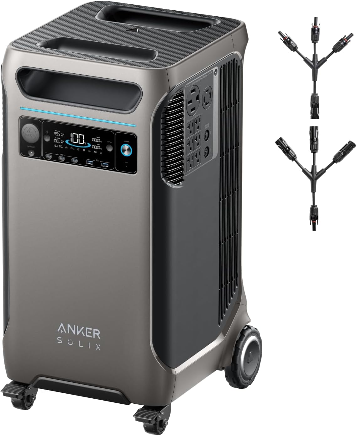 Anker SOLIX F3800 Portable Power Station, 3,840Wh | 6,000W Output, 3,840Wh Expandable to 53.8kWh, 2,400W Solar Charging, 120V/240V Dual-Voltage, Auto Start-Stop Generator Backup : Automotive - product photo