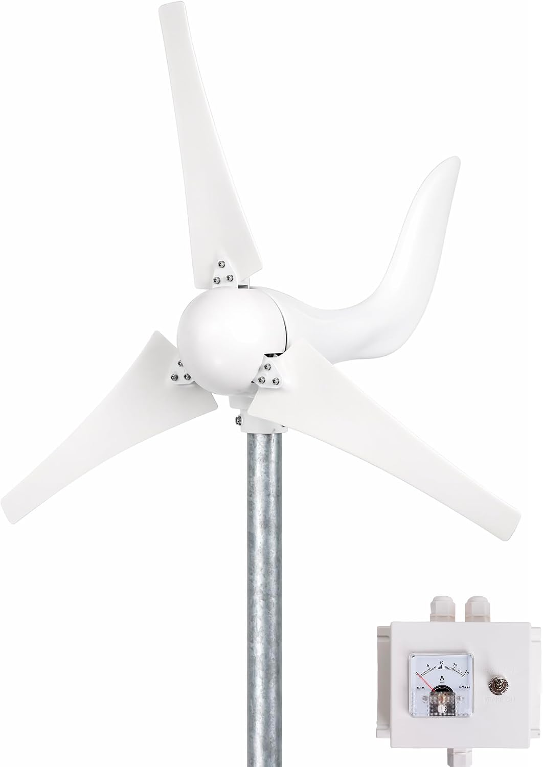 Automaxx 400W 12V Bluetooth Land and Marine Wind Turbine Generator kit. Inbuilt MPPT Charge Controller + Automatic and Manual Braking System with Amps Meter. DIY Installation.