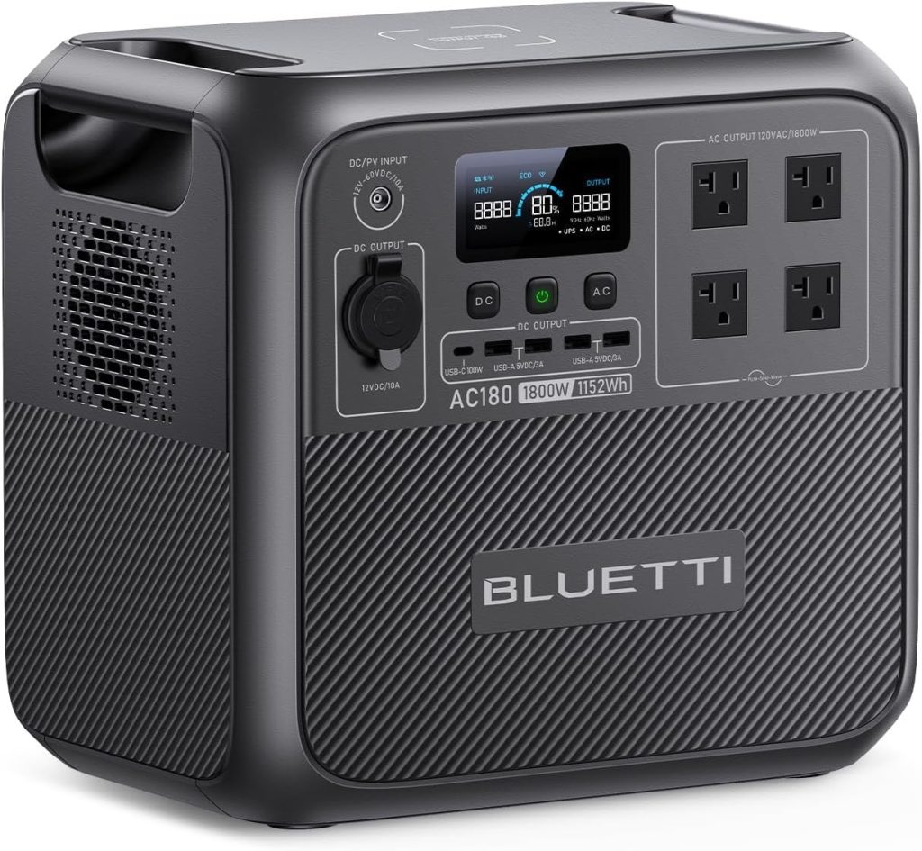 BLUETTI AC180 1152Wh LiFePO4 portable power station real product photo