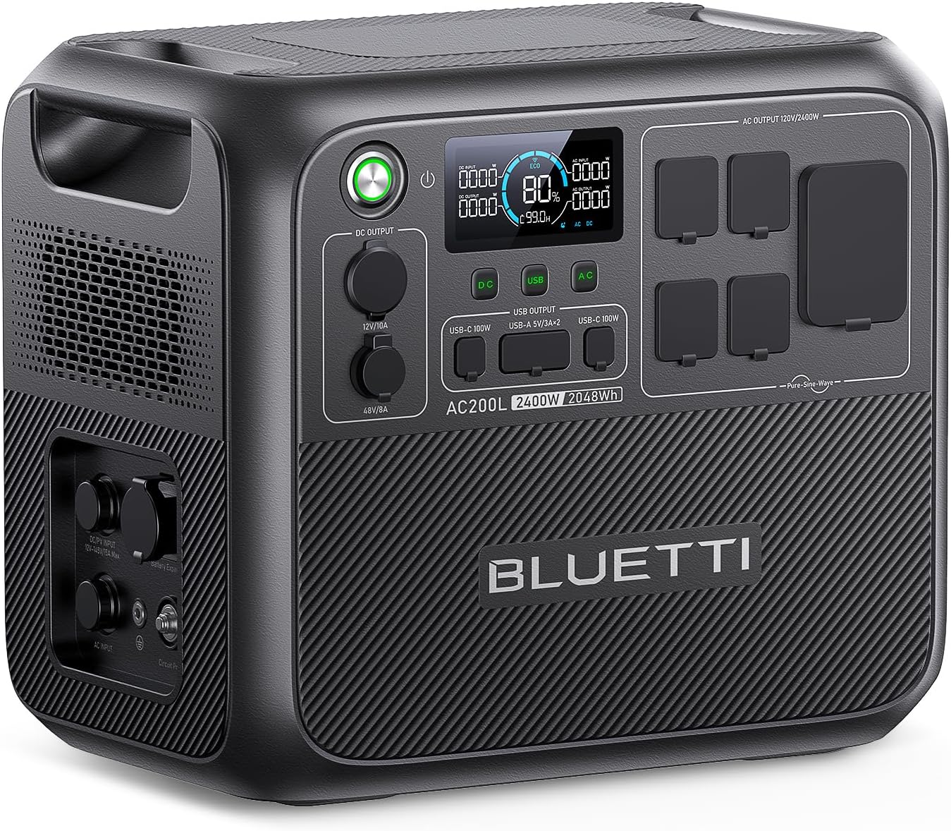 BLUETTI AC200L portable power station 2048Wh LiFePO4 with 2400W output
