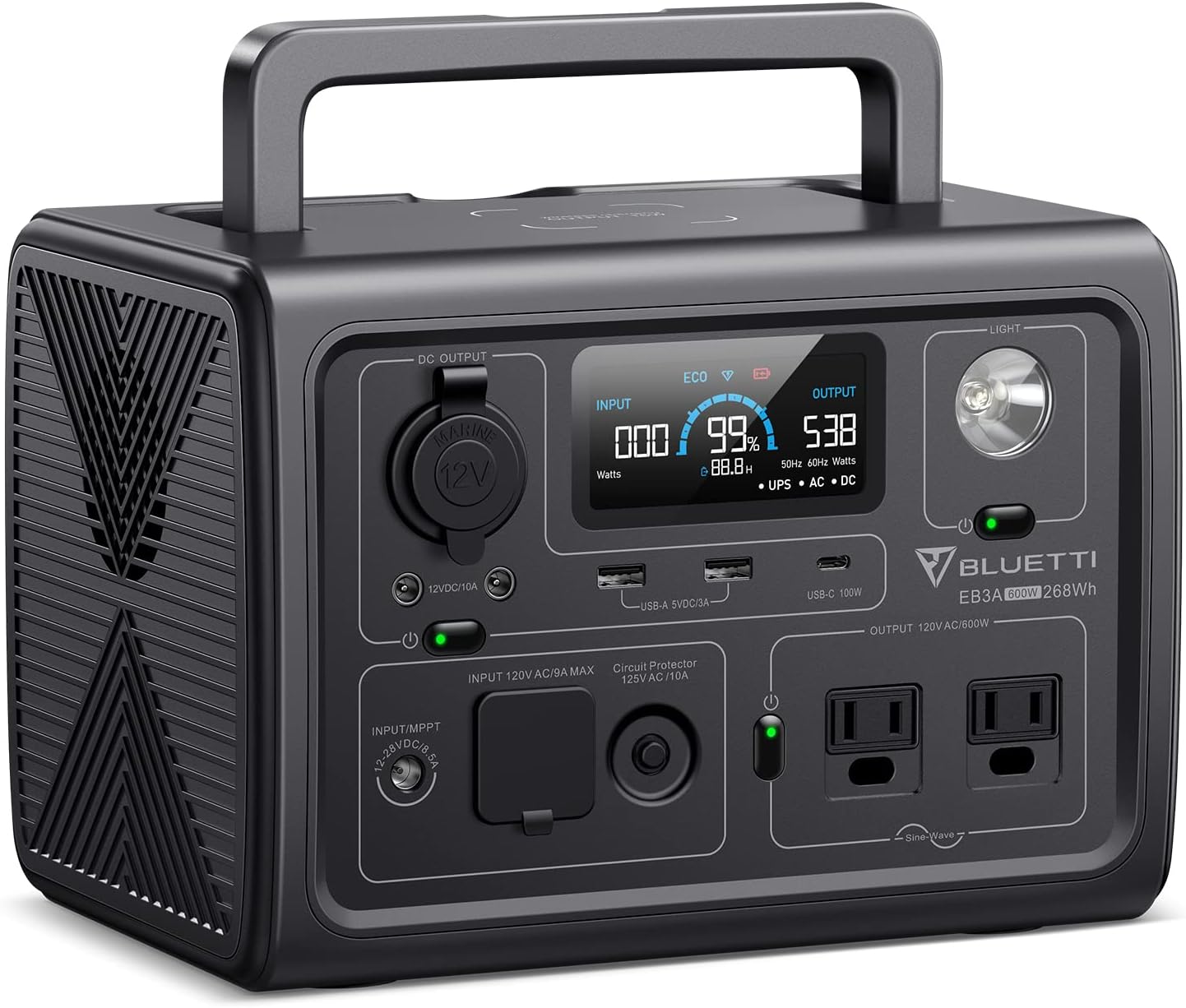 BLUETTI EB3A portable power station real product photo