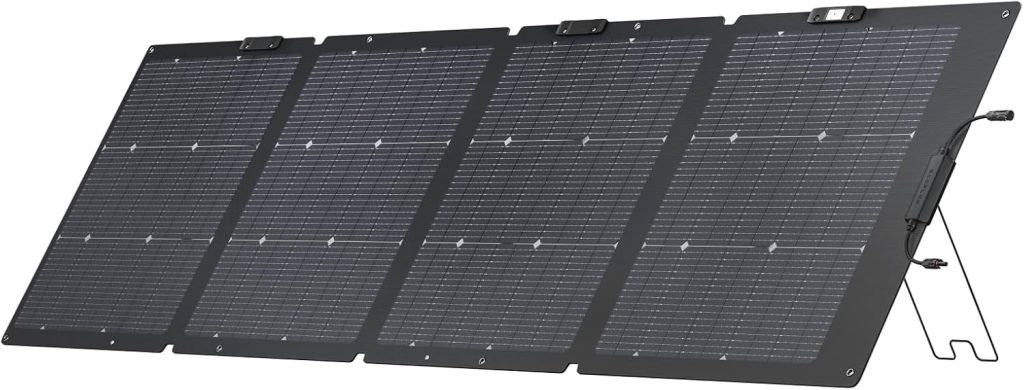 EcoFlow 220W bifacial portable solar panel real product photo for camping