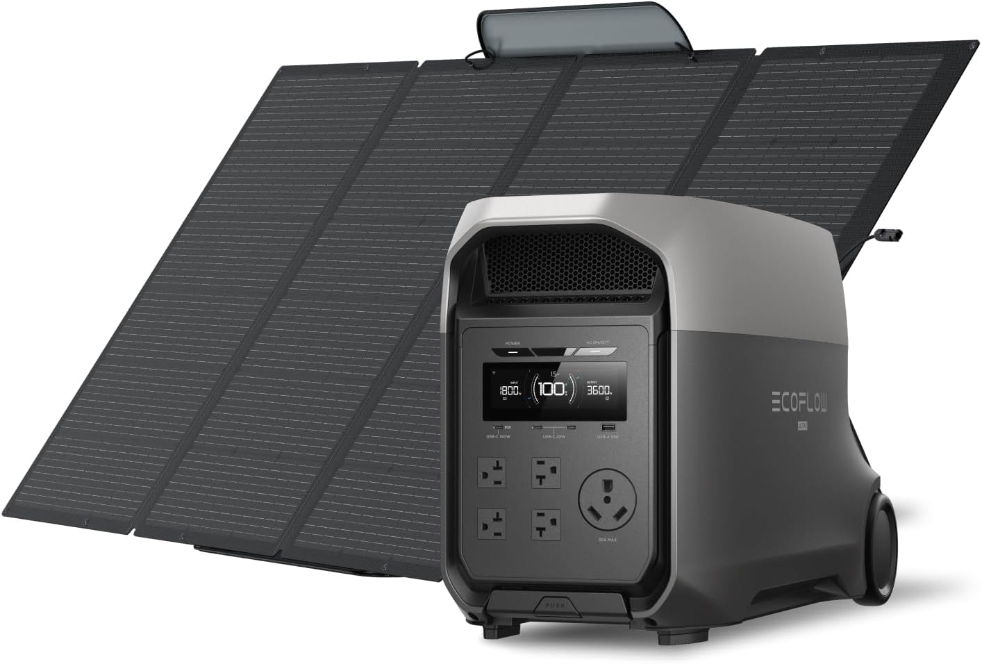 EF ECOFLOW Delta 3 Ultra 3072Wh solar generator with 400W solar panel