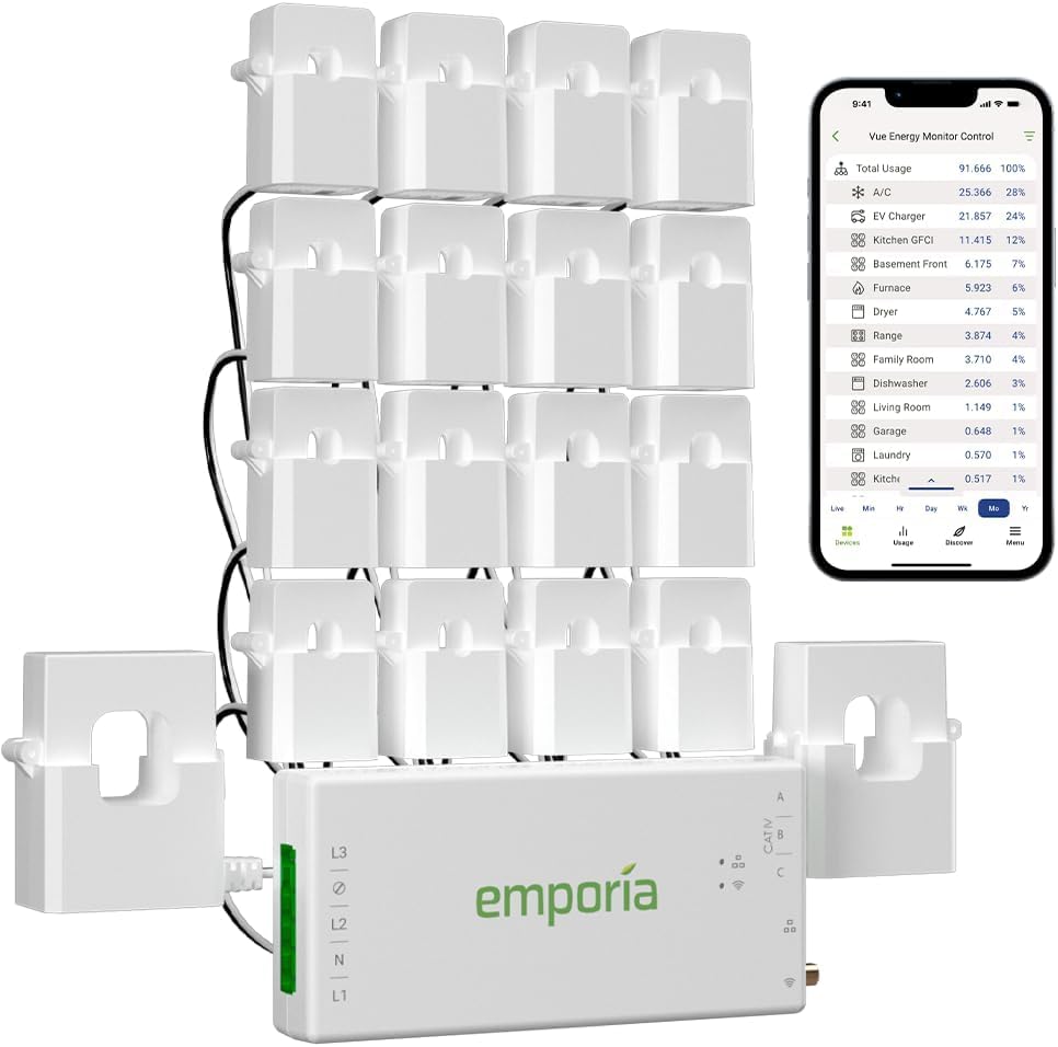 Emporia Vue 3 Home Energy Monitor - Smart Home Automation Module and Real Time Electricity