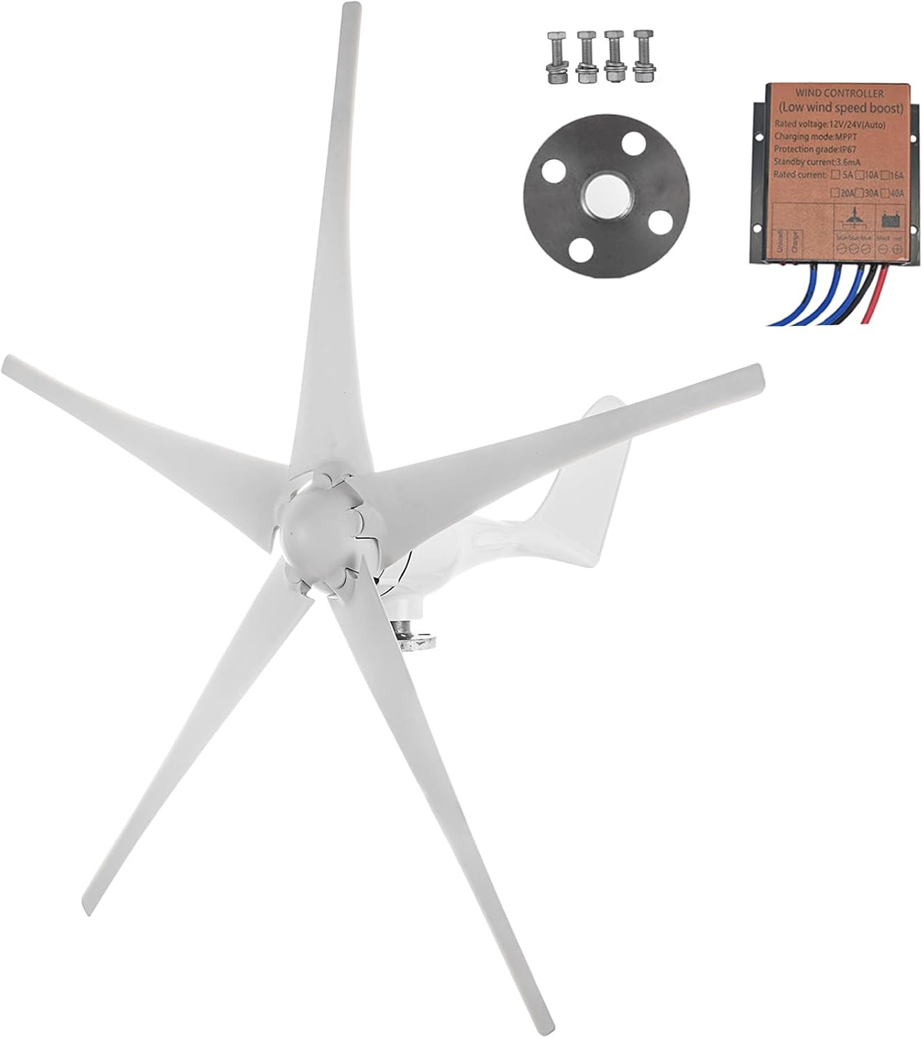Enrienn 1200W wind turbine generator kit with 5 blades for home use