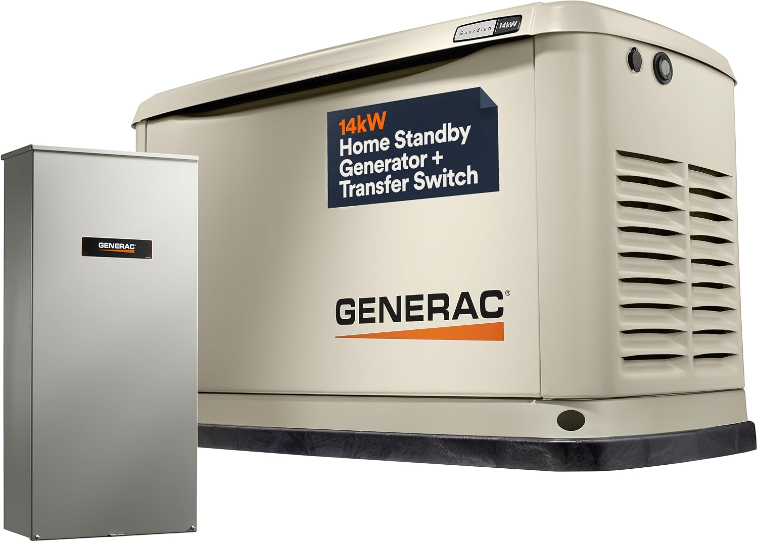 Generac Guardian 14kW home standby generator with 100 amp transfer switch