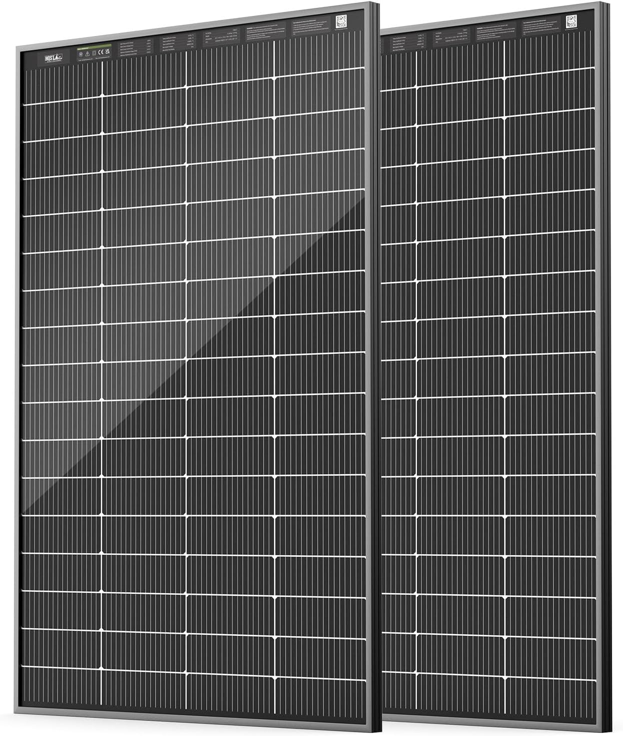 HQST 400W Solar Panel, 2 * 200W, N-Type, Bifacial, 16BB, 25.4% Efficiency, | IP68, Dual Side, 30% Extra Power, 47.2*30.1*1.2inch , 30-Year Life, Low-Light Performance, for RV, Trai
