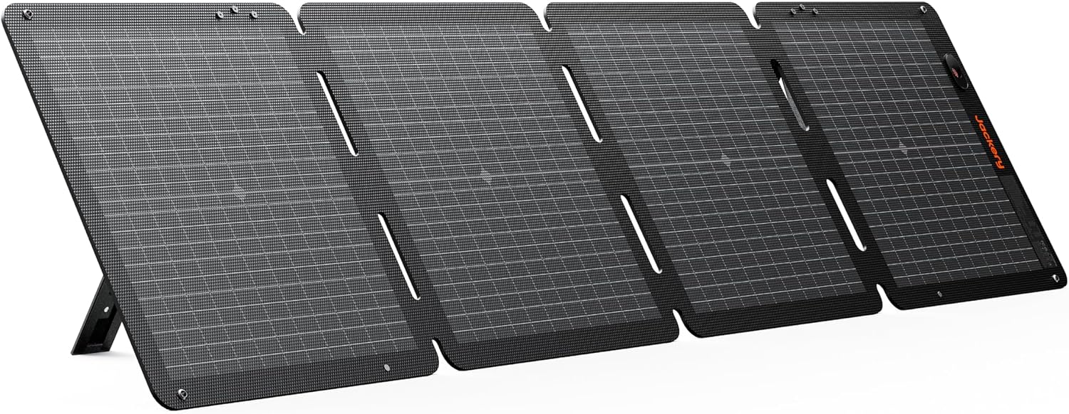 Jackery SolarSaga 100W bifacial portable solar panel with built-in USB charging ports