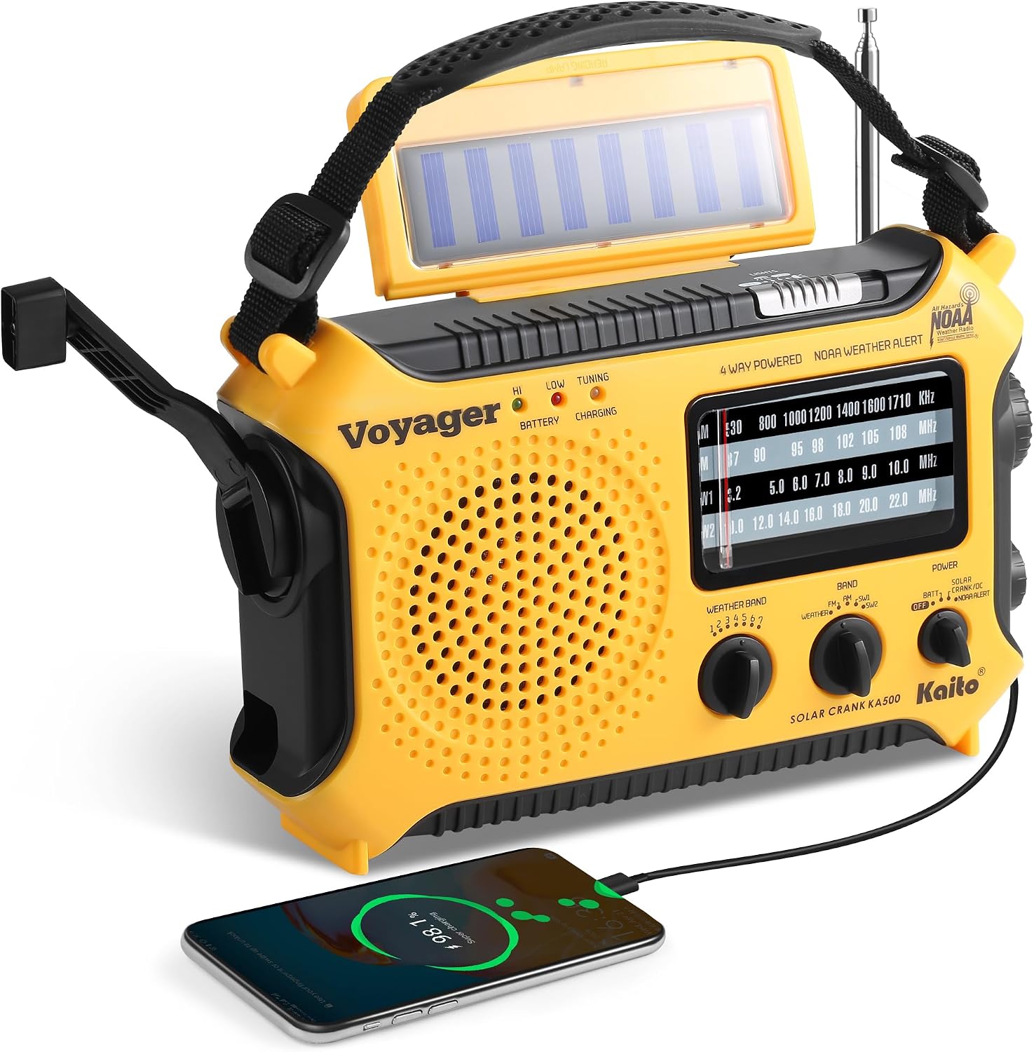 Kaito KA500 solar powered emergency radio real product photo