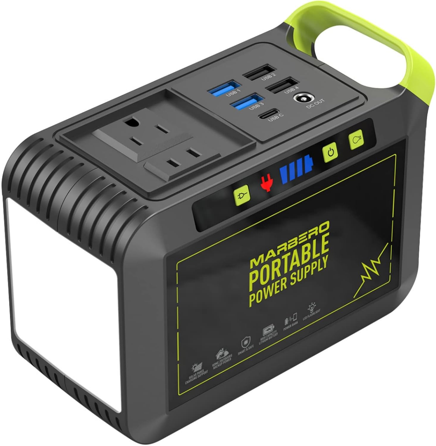 MARBERO Portable Power Station 88Wh, 120W Surge, Solar Generator 24,000mAh | Power Bank with AC Outlet 110V Portable Generator, 8 Output Ports for Camping Home Backup Outdoor Emerg