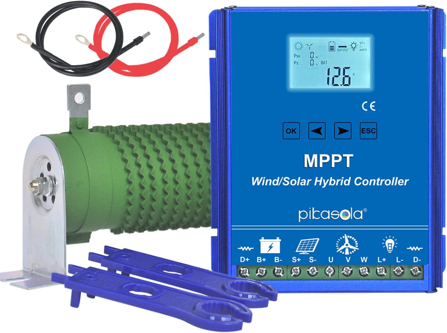 PIKASOLA 1400W hybrid wind solar charge controller product photo