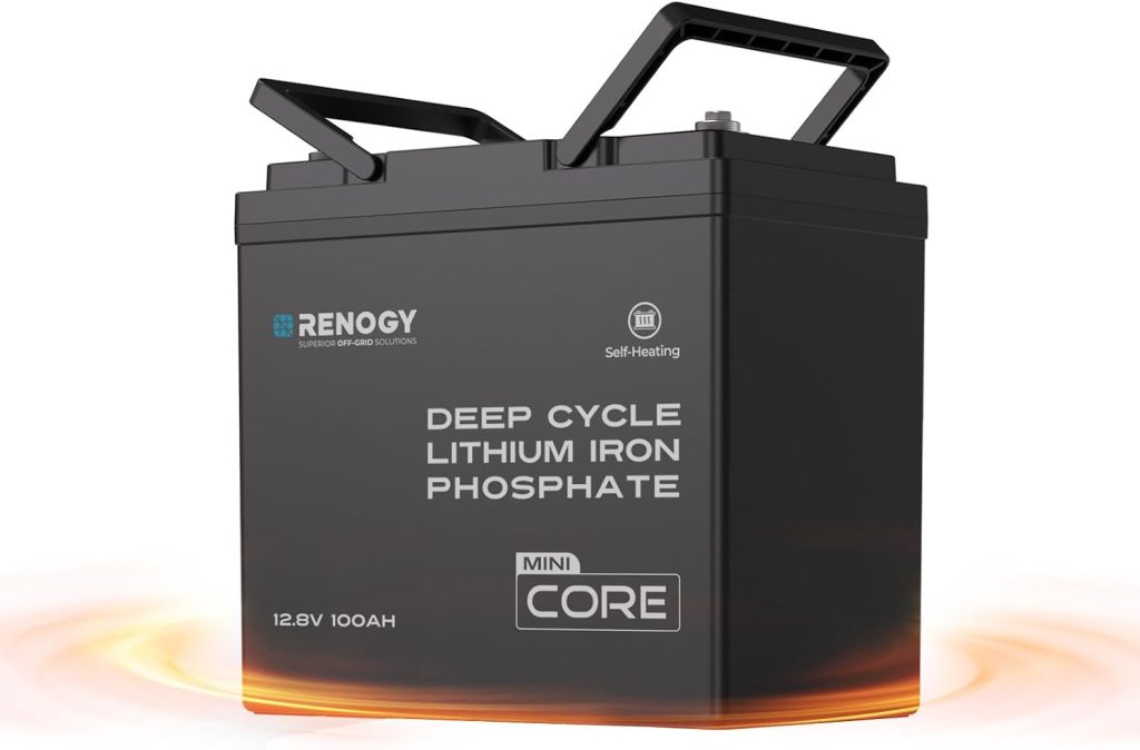 Renogy 12V 100Ah self-heating LiFePO4 battery, real product photo