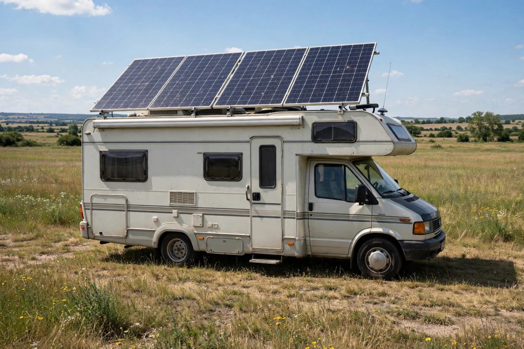 Renogy 320W N-Type rigid solar panels mounted on an RV roof - 640W off-grid solar system review