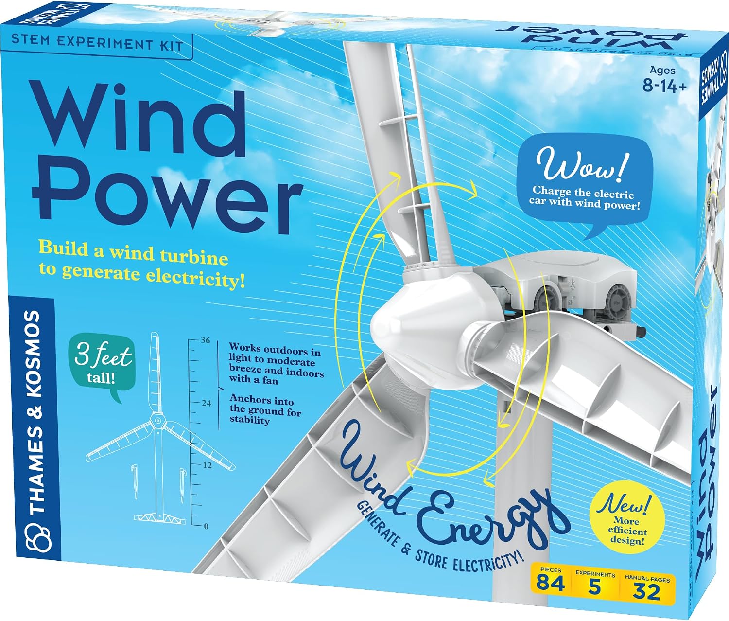 Thames & Kosmos Wind Power (v5.0) | Sustainable Energy Set | Build a Renewable Energy Model Turbine | Generate & Store Electricity | STEM Science Learning & Education | Ages 8+ : T
