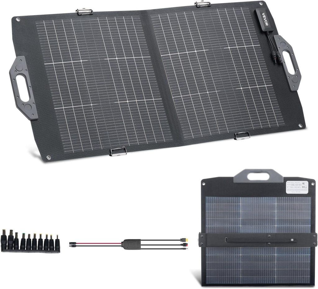 VEVOR 100W portable foldable solar panel with 24 percent efficiency