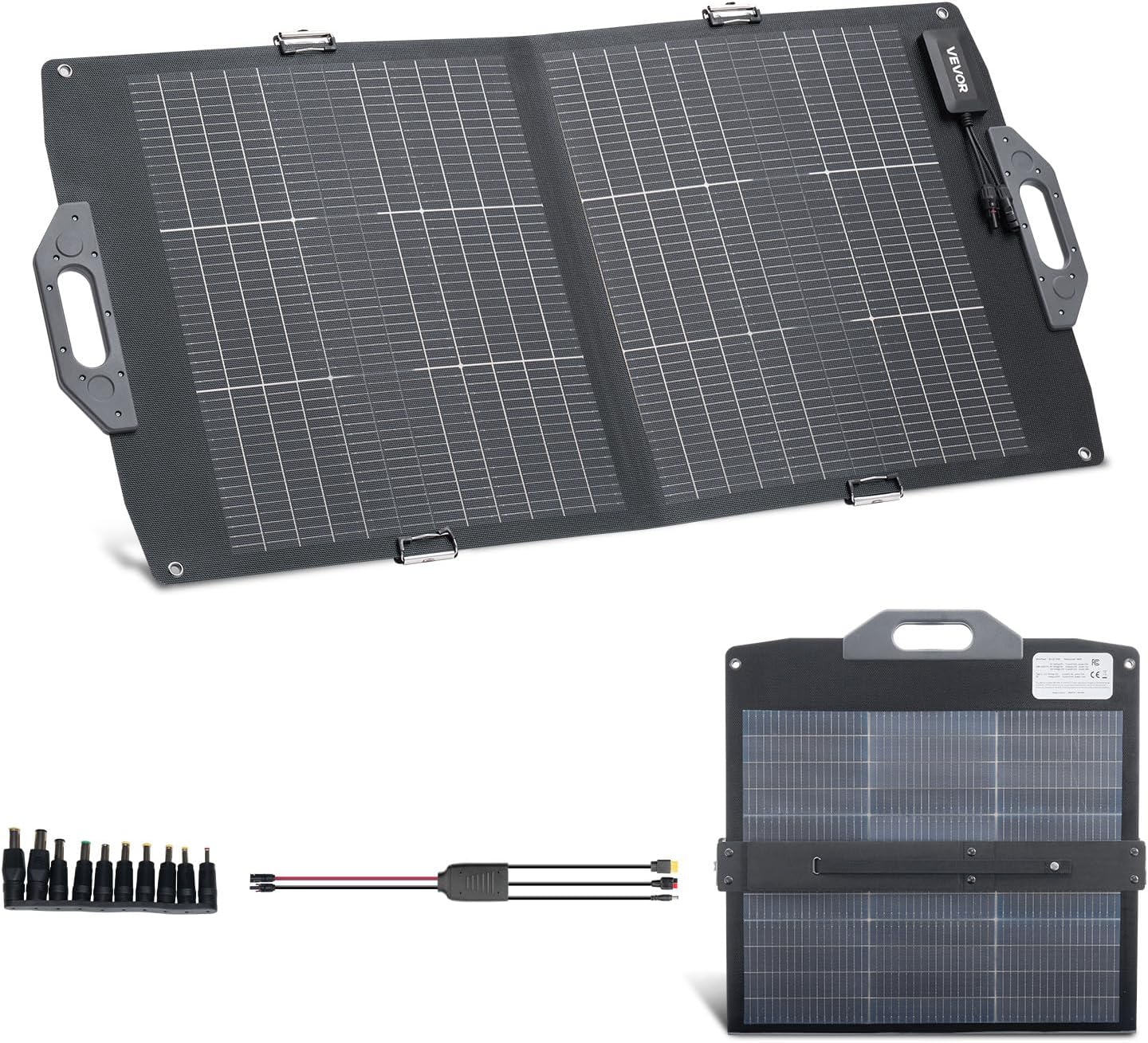VEVOR 100W portable foldable solar panel with 24 percent efficiency