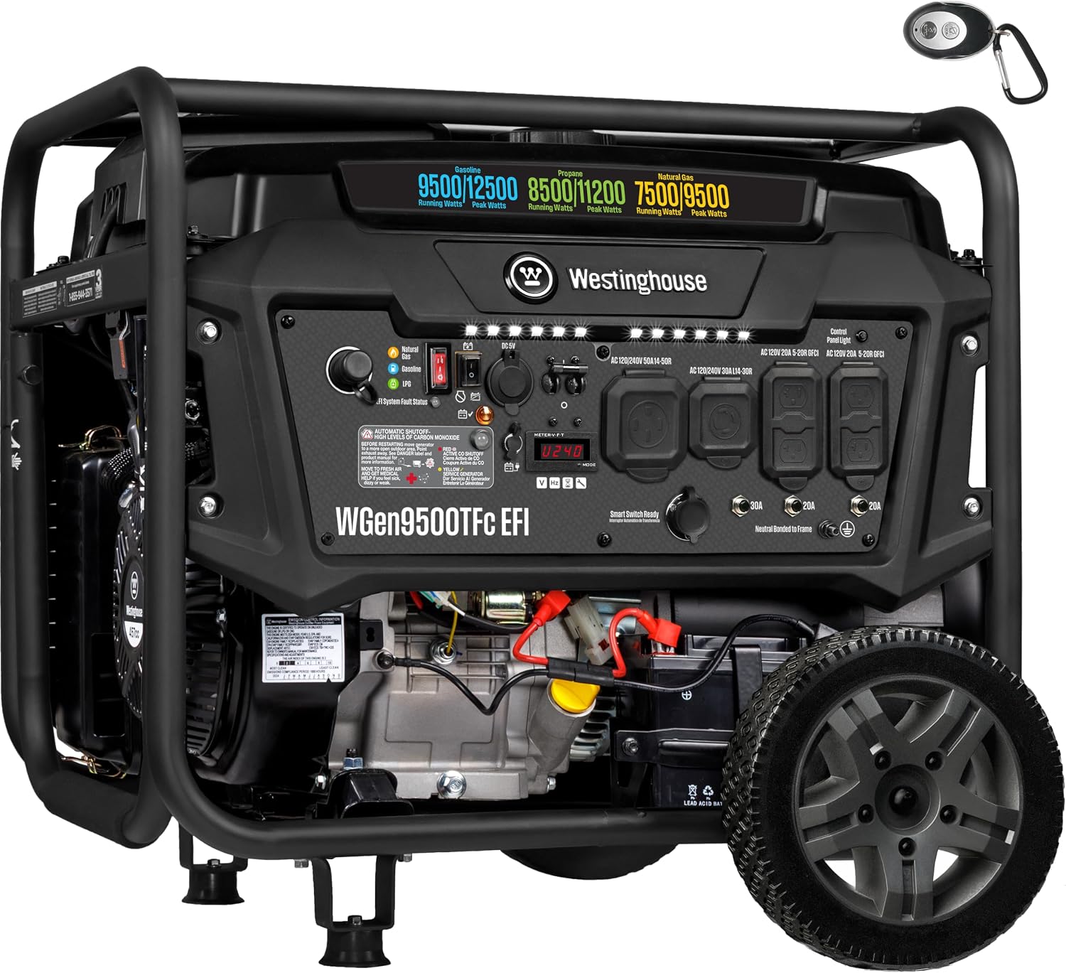 Westinghouse 12500 EFI tri-fuel portable generator product photo